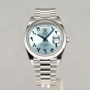 Rolex 228206 Daydate Arabic Ice Blue Platinum Preowned *