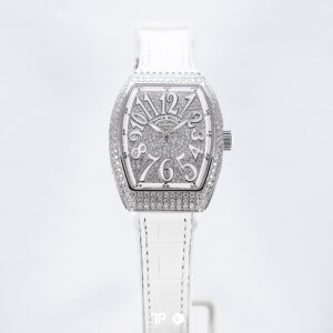 Franck Muller  Vanguard V32 White Diamond Dial White Leather with Rubber Strap (2023)