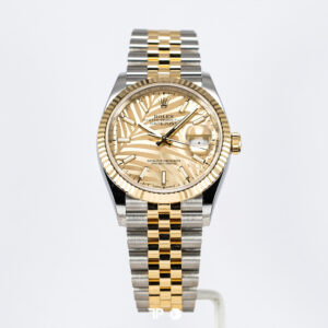 Rolex Datejust 36 Two Tone Yellow Gold Palm Champagne Dial (2021)