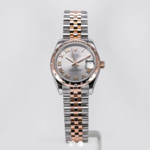 ROLEX Datejust 31 Two Tone Rose Gold Diamond Bezel Silver Roman Dial (2011)