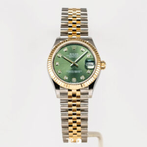 ROLEX  Datejust 31 Two Tone Yellow Gold Green Diamond Dial LIKE NEW (2026)