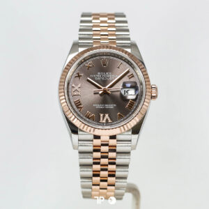 ROLEX Datejust 36 Rhodium Two Tone Rose Gold Diamond on VI & IX Roman Jubilee (2020)