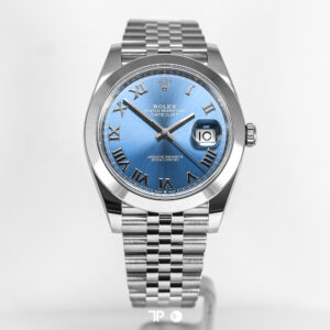 ROLEX Datejust 41 Blue Azzurro Smooth Bezel Jubilee Like New (2026)