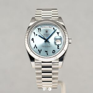 Rolex 228206 Daydate Arabic Ice Blue Platinum Preowned *