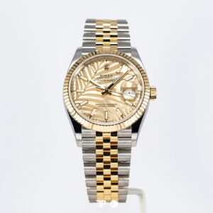 Rolex Datejust 36 Two Tone Yellow Gold Palm Champagne Dial (2021)