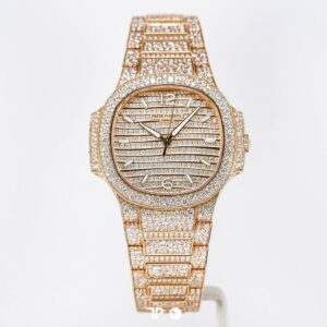 Patek Philippe Nautilus 7118/1450R Rose Gold Full Diamond 35.2mm (2021)