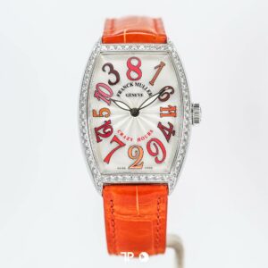 Franck Muller V32 Cintrée Curvex Crazy Hours Pastels White Gold LIKENEW(2026)